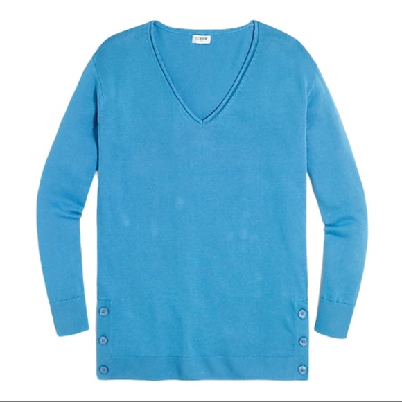 J. CREW Tunic Sweater Linen-blend Button Sides - Picture 7 of 7